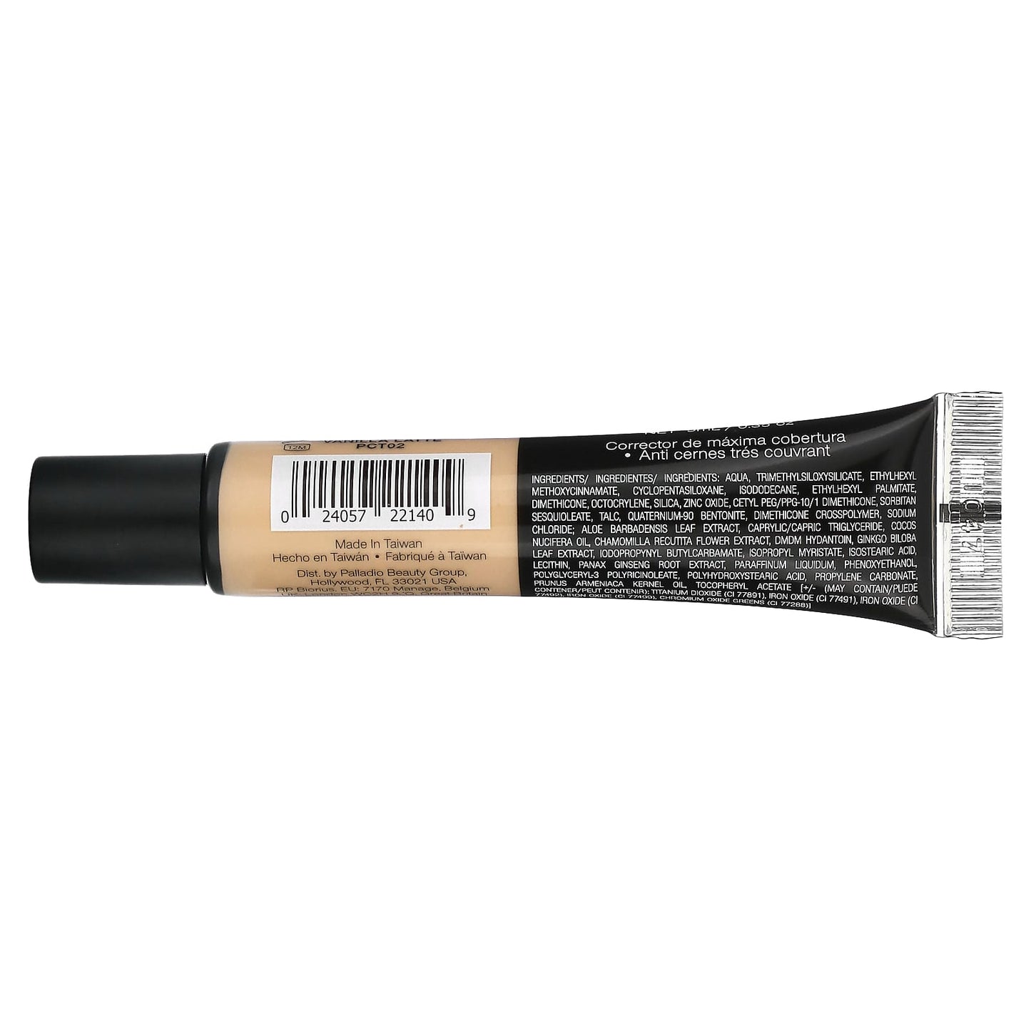 Palladio, Full-Coverage Concealer, Vanilla Latte PCT02, 0.35 oz (9 ml)