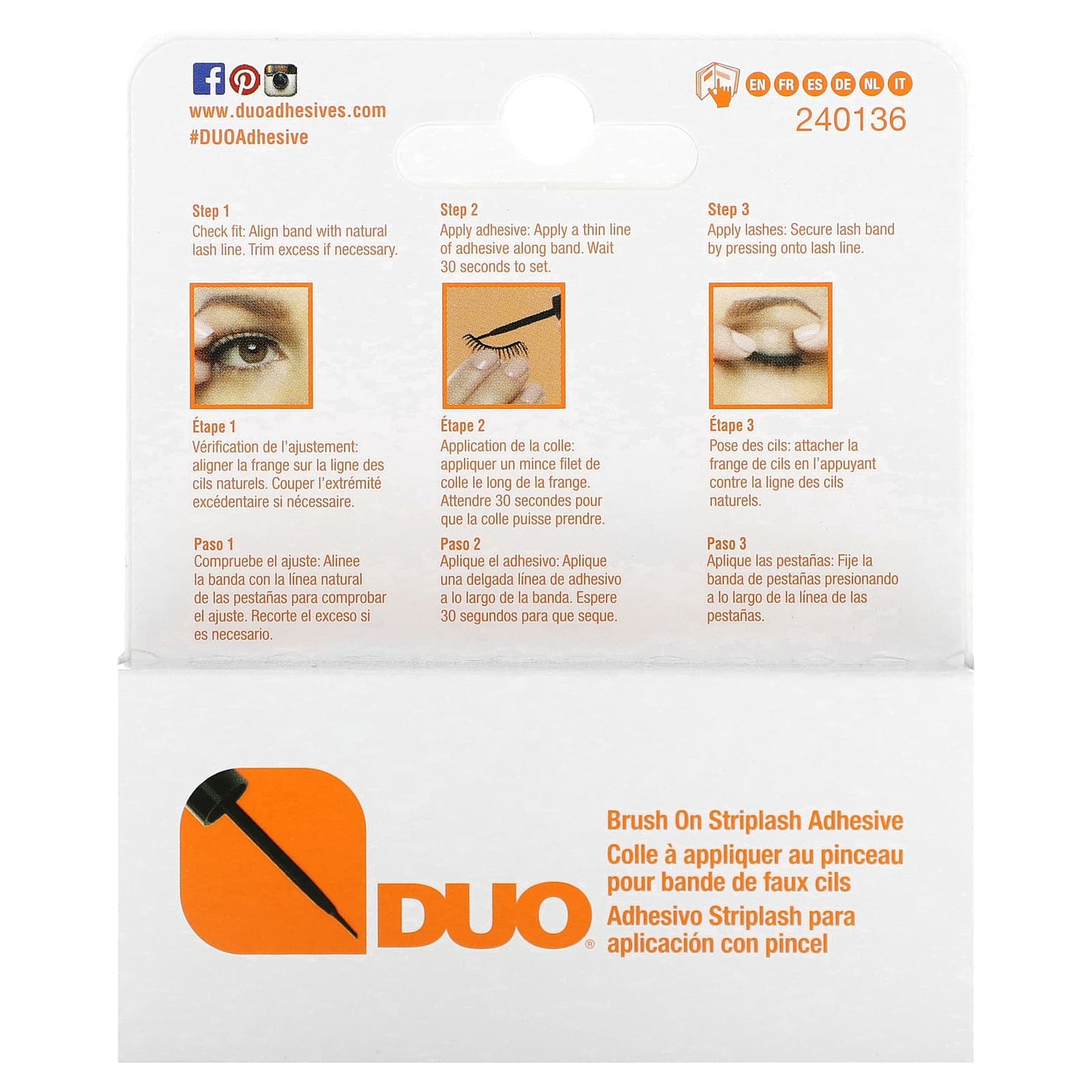 DUO, Brush On Striplash Adhesive, Dark Tone, 0.18 oz (5 g)