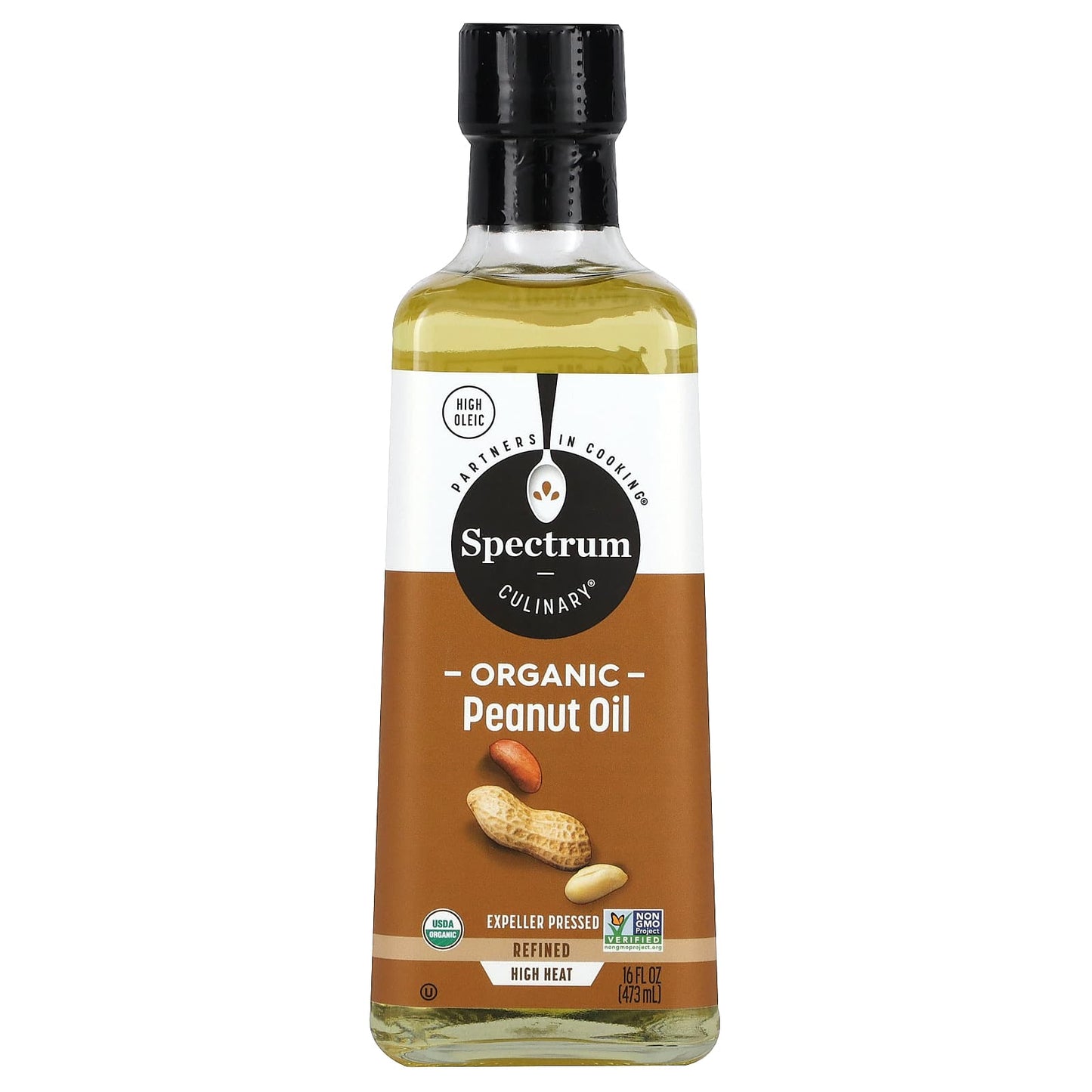 Spectrum Culinary-Organic Peanut Oil-Expeller Pressed-16 fl oz (473 ml)