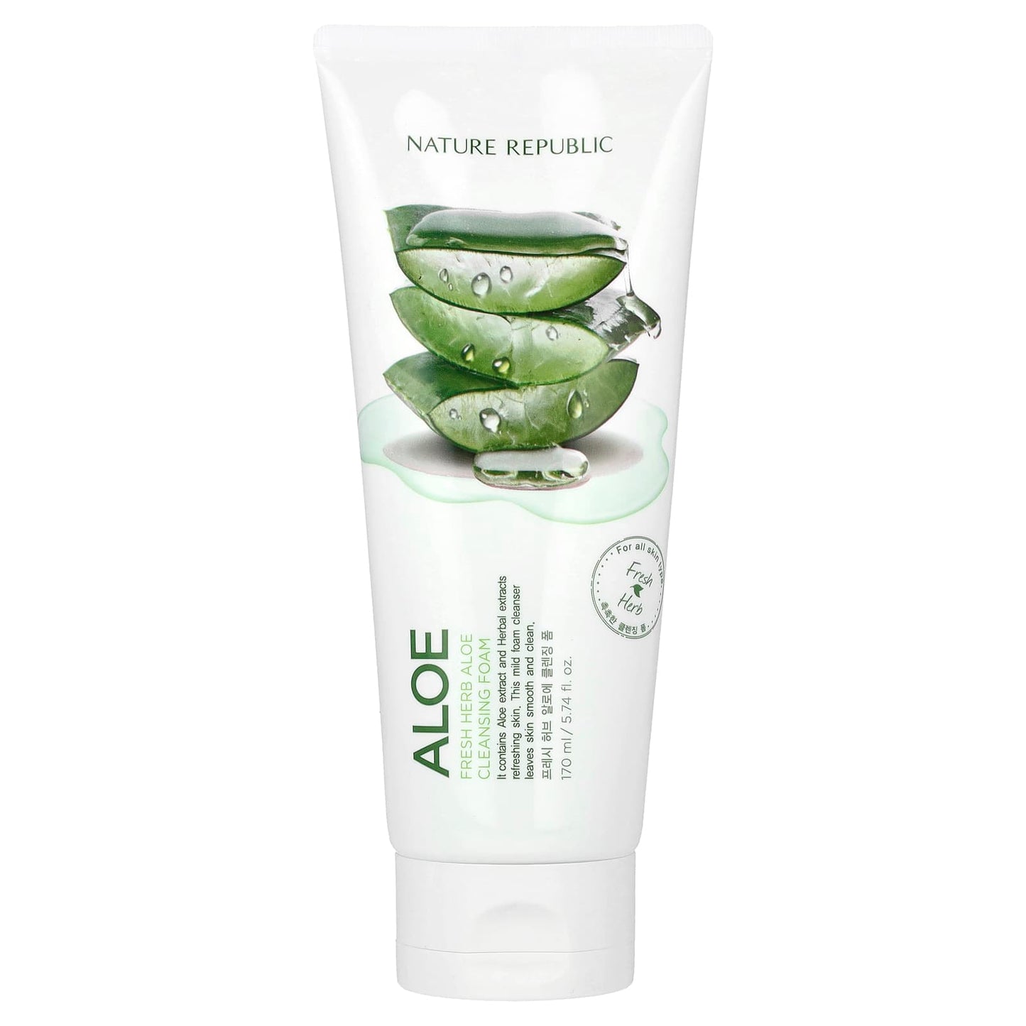 Nature Republic-Fresh Herb Cleansing Foam-Aloe-5.74 fl oz (170 ml)