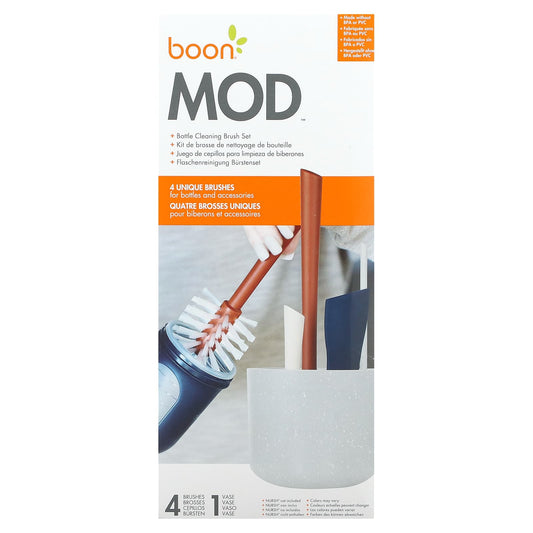 Boon-Mod-Bottle Cleaning Brush Set-4 Brushes & 1 Vase