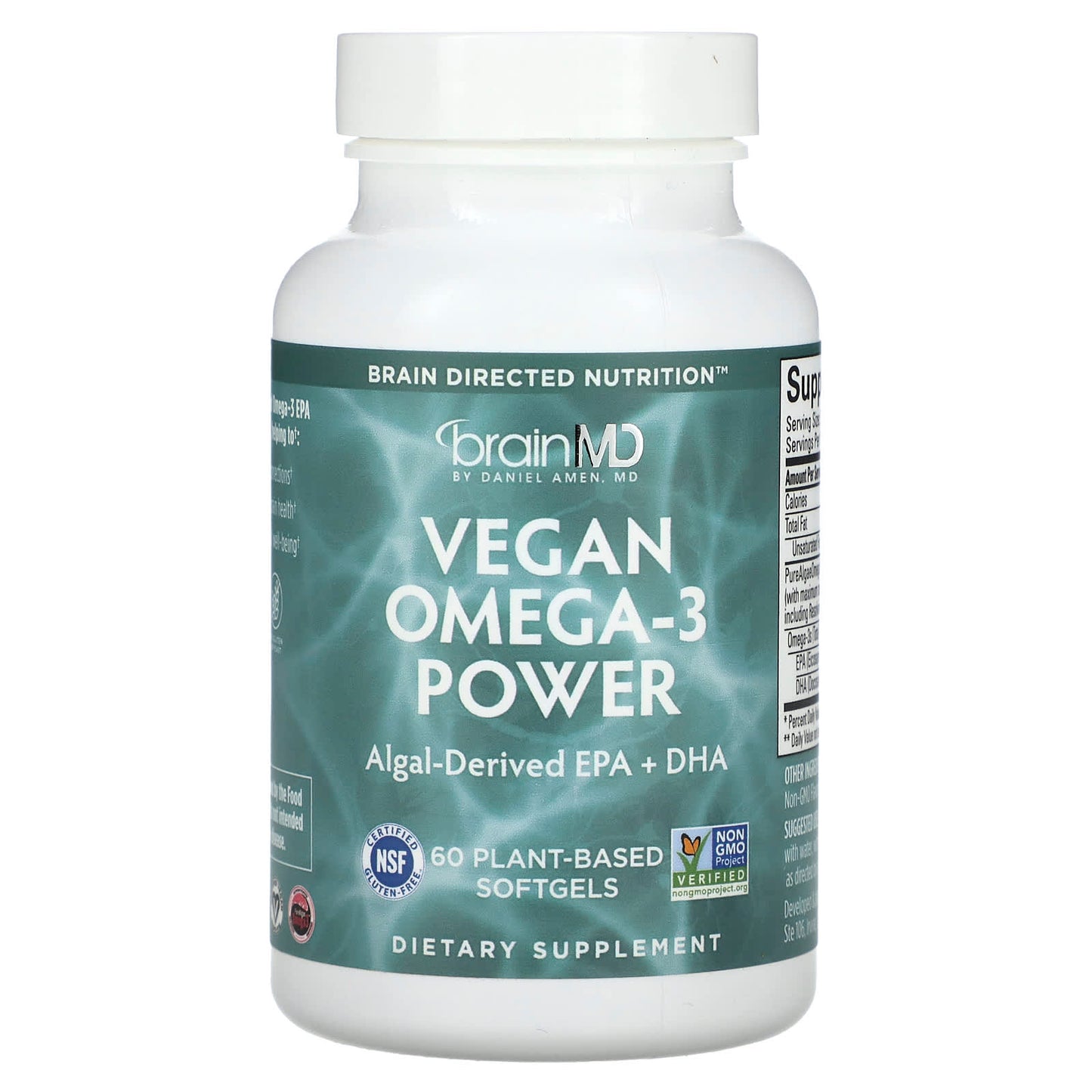 BrainMD-Vegan Omega-3 Power-60 Plant-Based Softgels