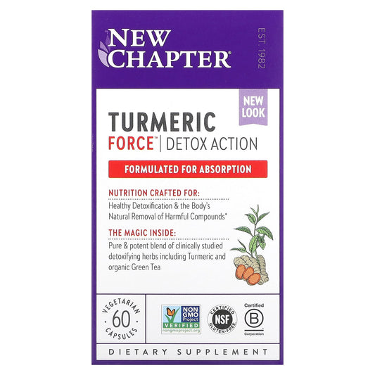 New Chapter-Turmeric Force-Detox Action-60 Vegetarian Capsules