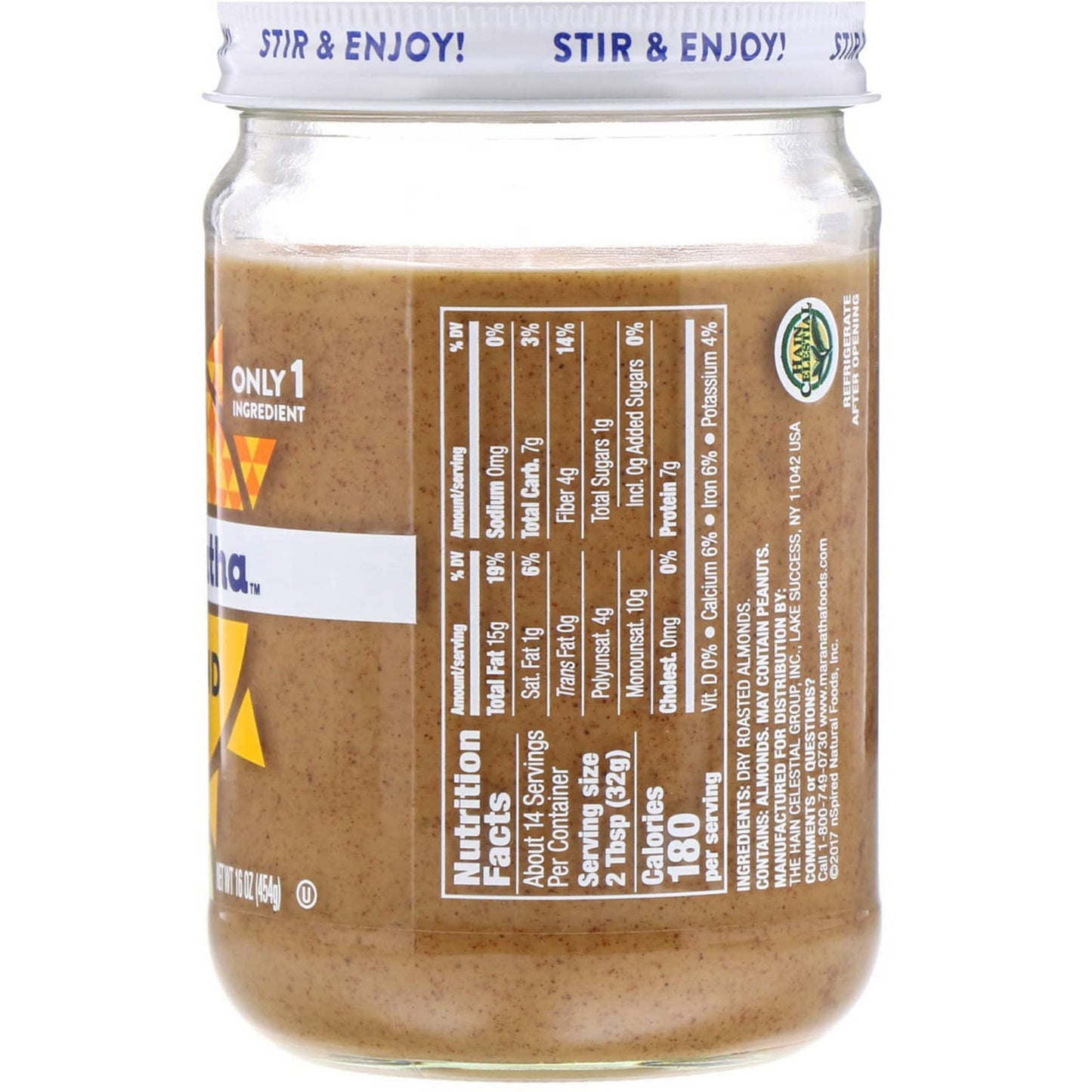 MaraNatha, Almond Butter, Creamy, 16 oz (454 g)