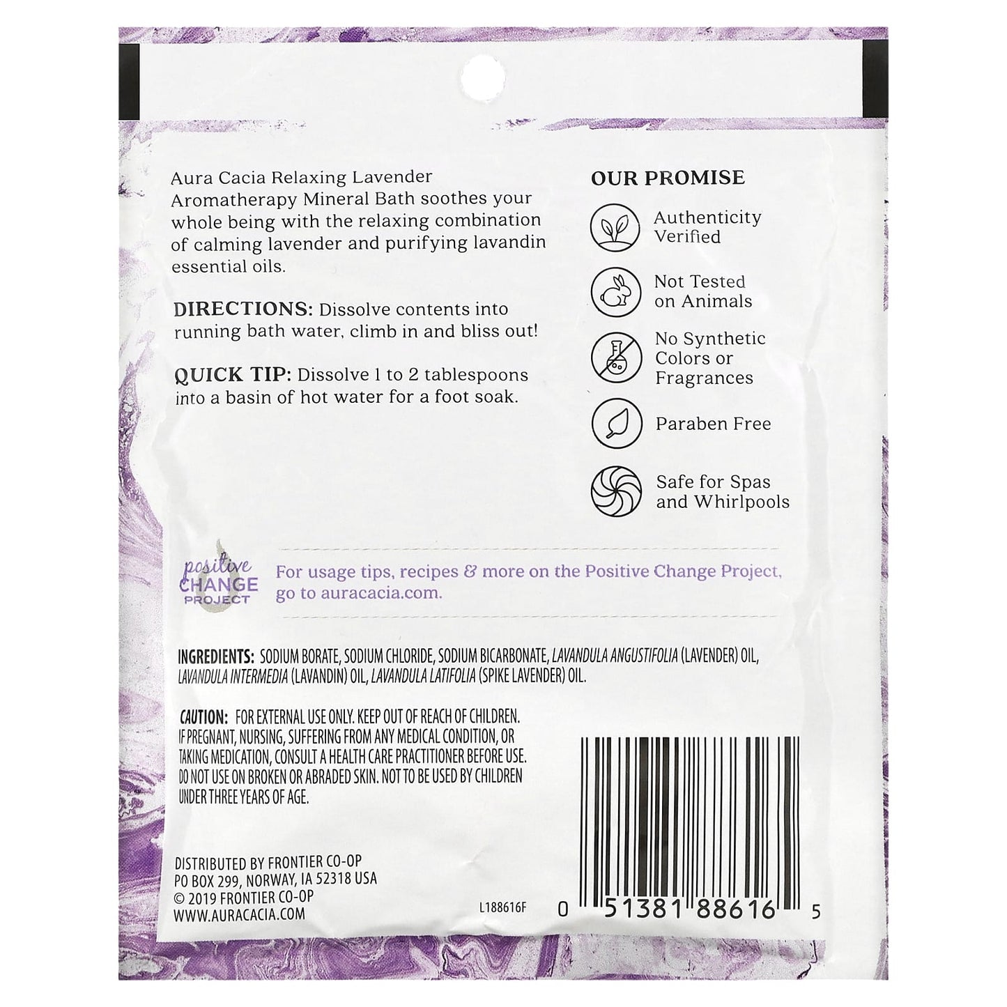 Aura Cacia, Aromatherapy Mineral Bath, Relaxing Lavender, 2.5 oz (70.9 g)