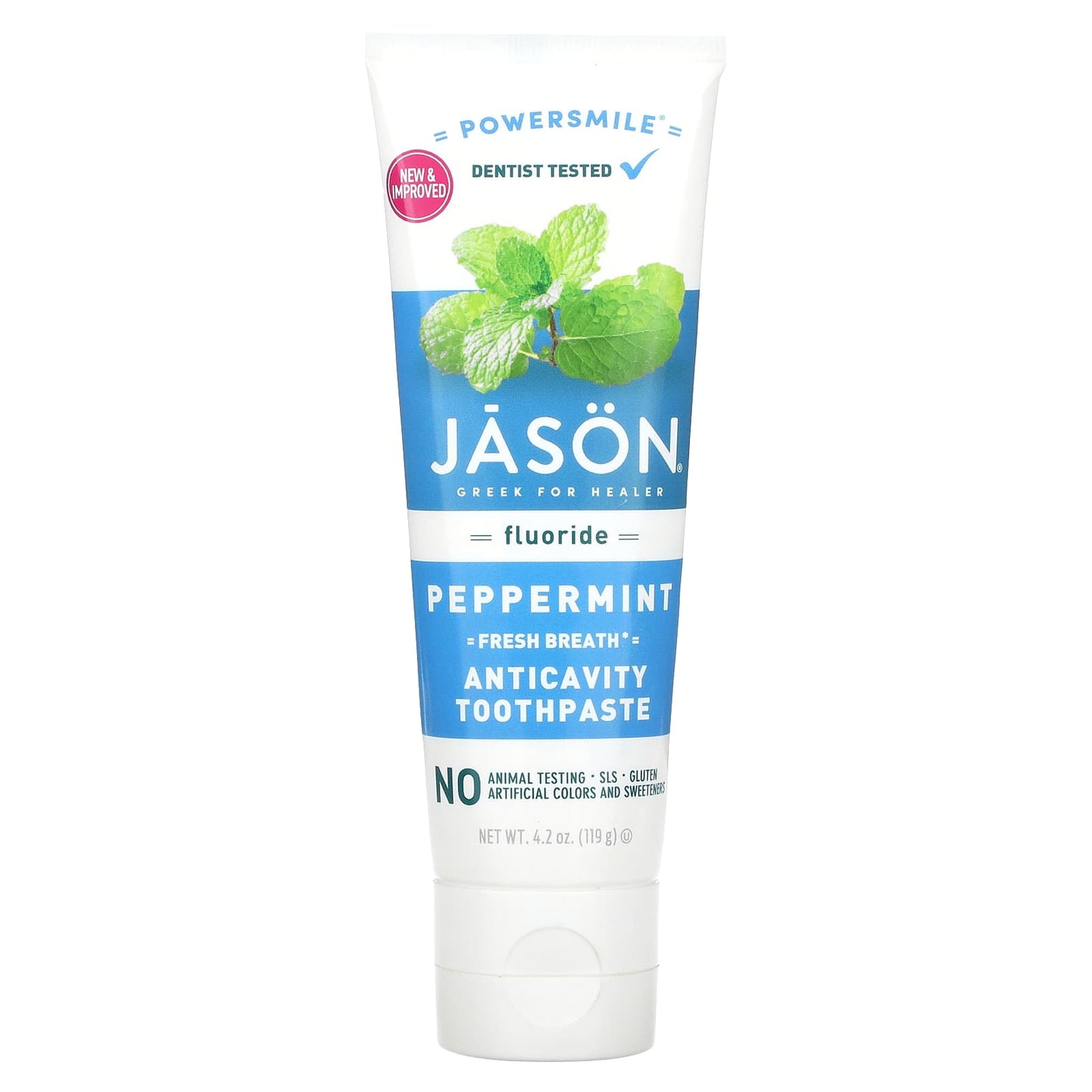 Jason Natural, Powersmile, Fresh Breath Anticavity Toothpaste, Peppermint, 4.2 oz (119 g)