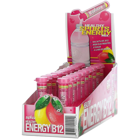 Zipfizz-Healthy Sports Energy Mix with Vitamin B12-Pink Lemonade-20 Tubes-0.39 oz (11 g) Each