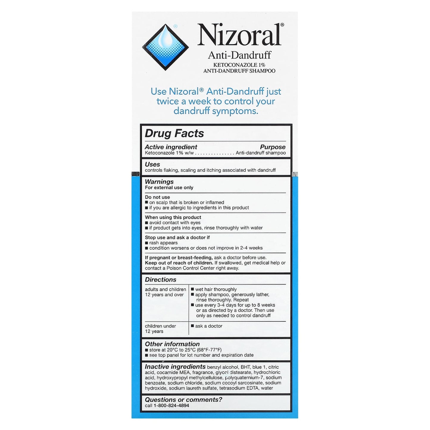 Nizoral, Anti-Dandruff Shampoo, Clean Fresh , 7 fl oz (200 ml)