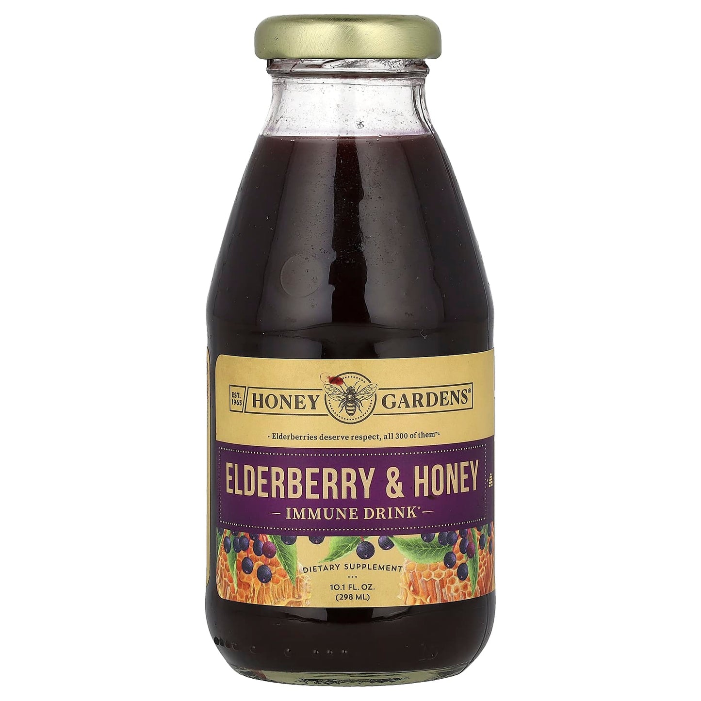 Honey Gardens-Immune Drink-Elderberry & Honey-10.1 fl oz (298 ml)