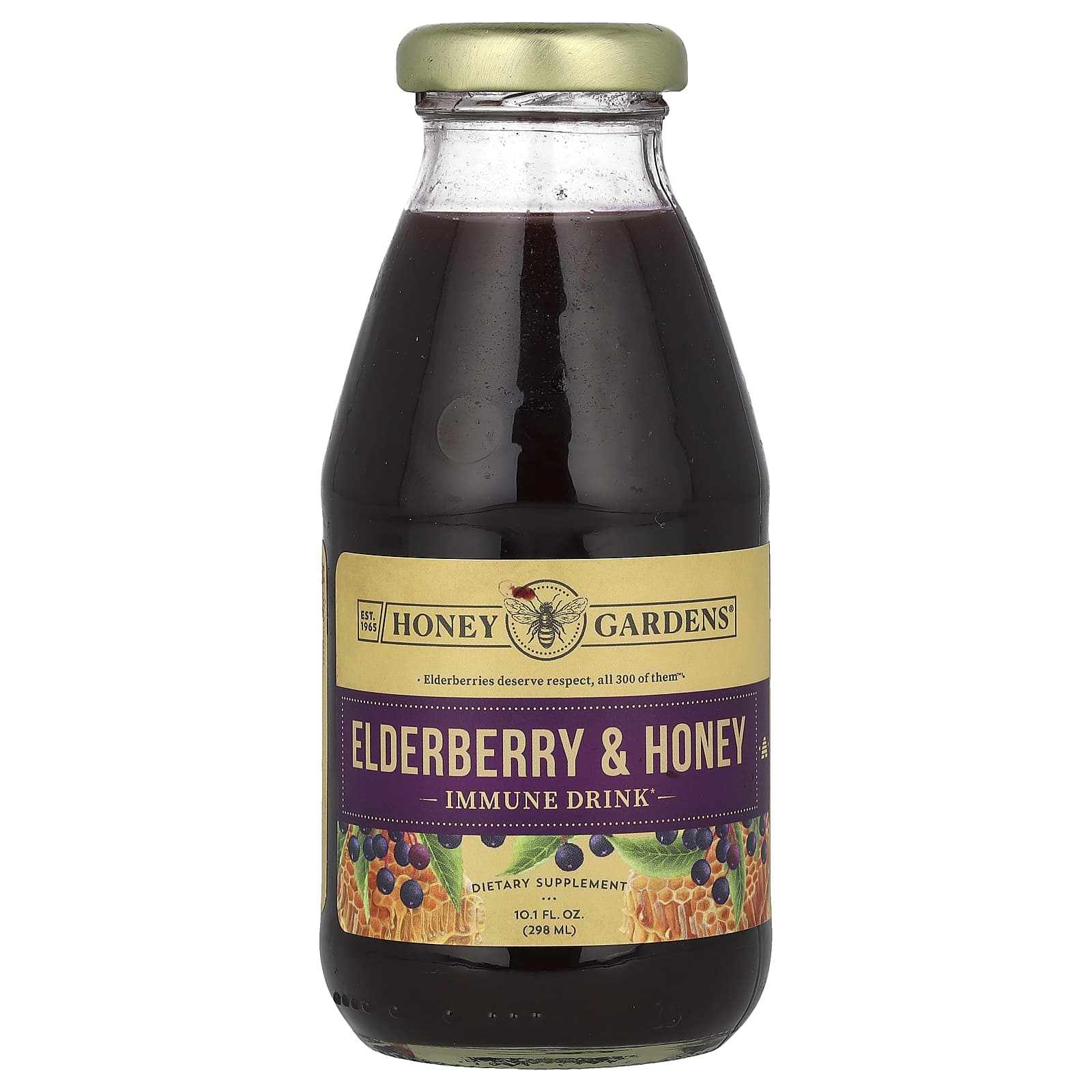 Honey Gardens-Immune Drink-Elderberry & Honey-10.1 fl oz (298 ml)