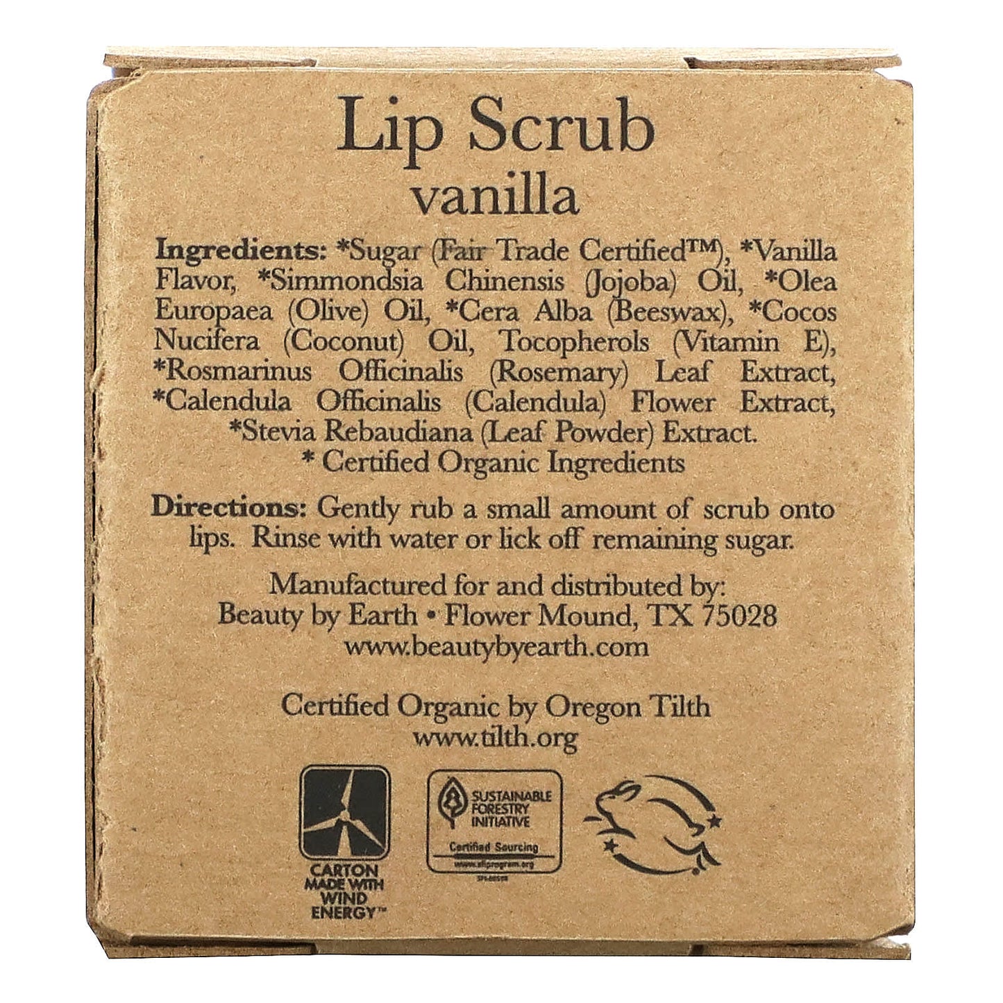 Beauty By Earth, Lip Scrub, Vanilla, 0.7 oz (20 g)