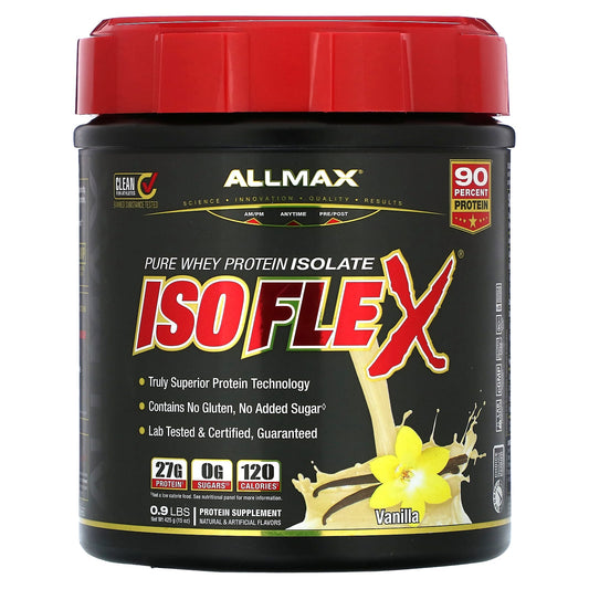 ALLMAX-Isoflex-Pure Whey Protein Isolate-Vanilla-0.9 lbs (425 g)