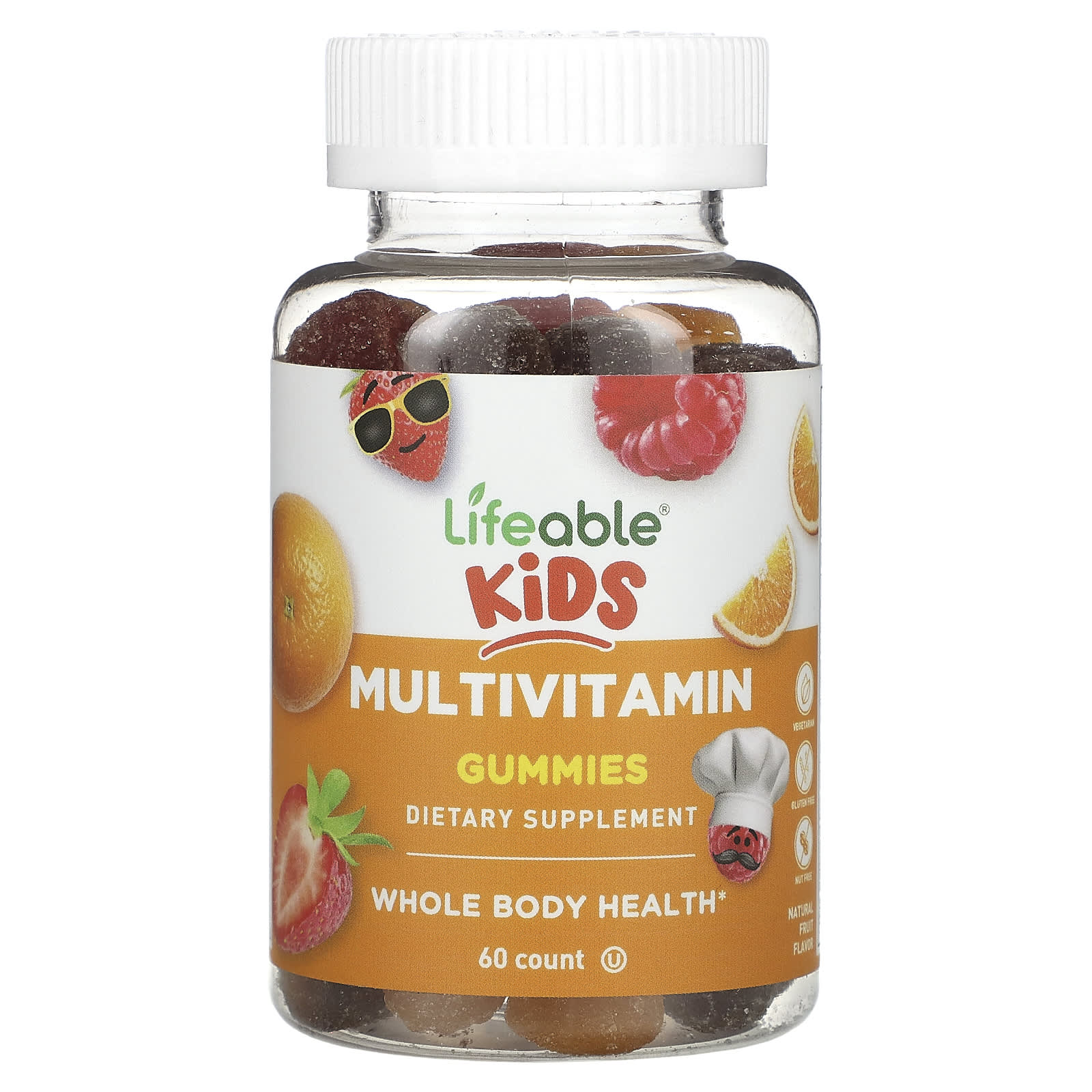 Lifeable-Kids Multivitamin Gummies-Natural Fruit-60 Gummies