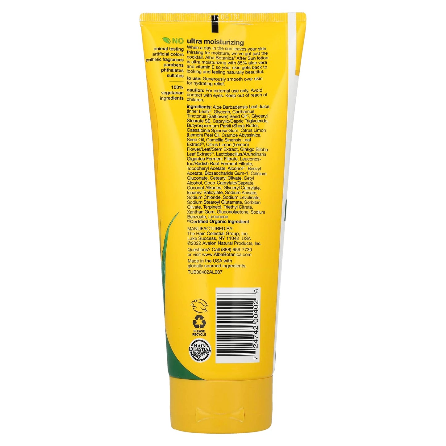 Alba Botanica, After Sun Lotion, 85% Aloe Vera , 8 fl oz (237 ml)