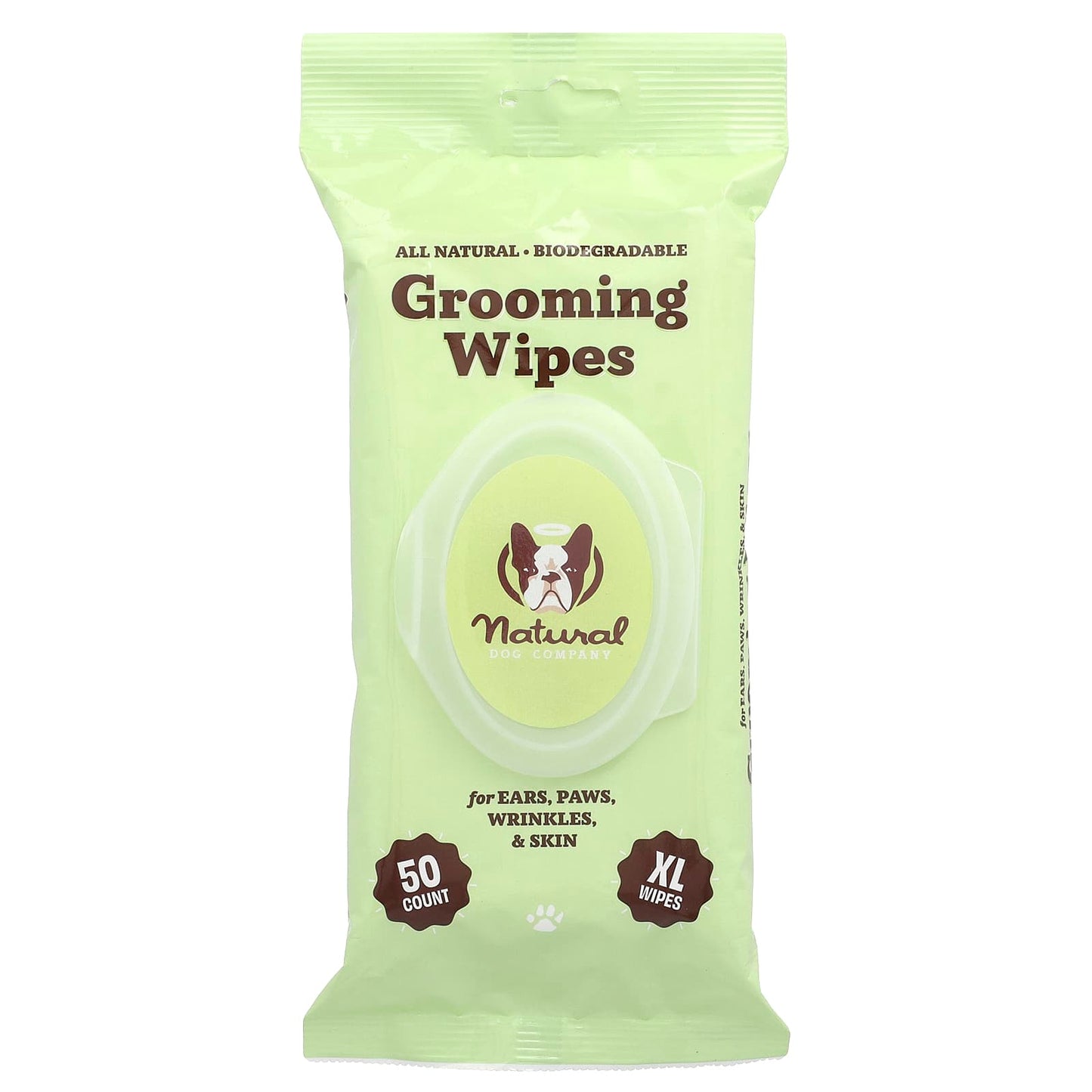 Natural Dog Company-Grooming Wipes-For Dogs-All Ages-XL-50 Count