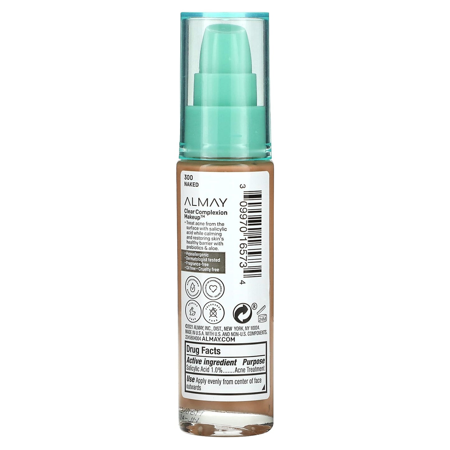 Almay, Clear Complexion Makeup, 300 Naked, 1 fl oz (30 ml)