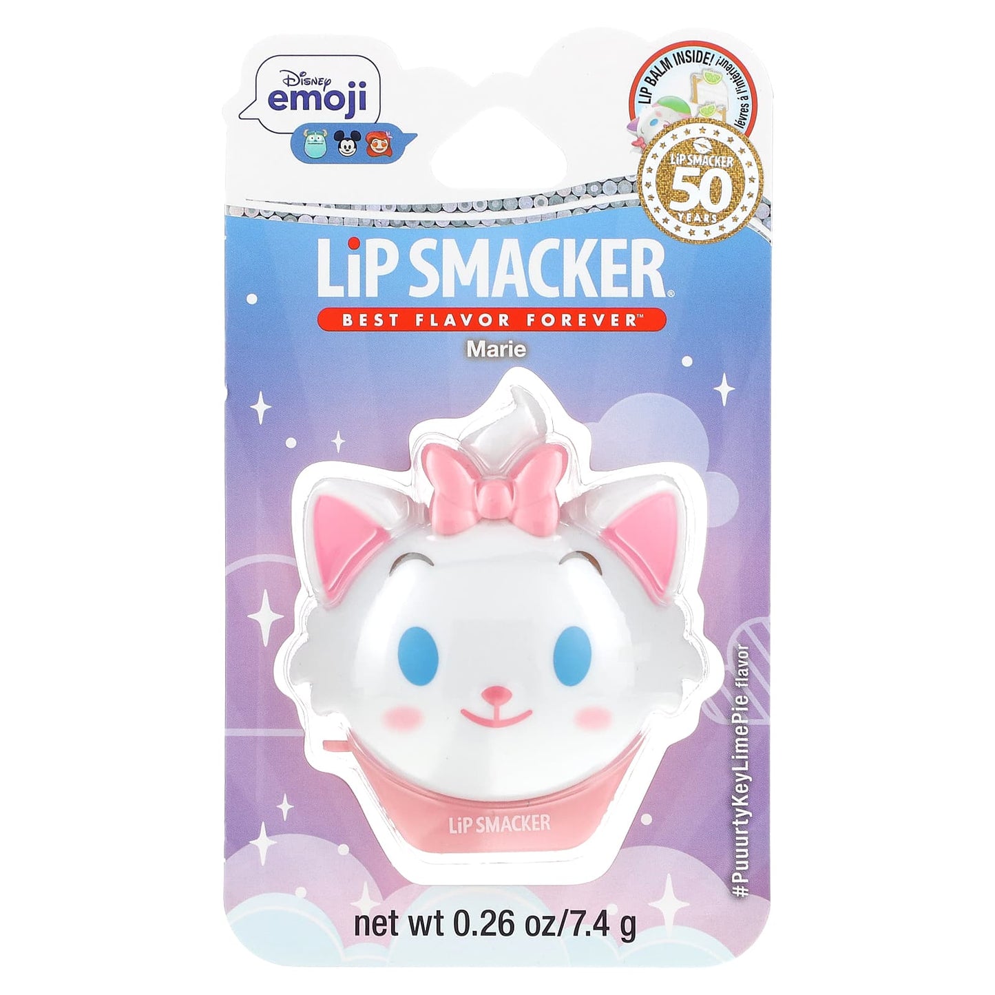 Lip Smacker, Disney Emoji, Lip Balm, Marie, #PuuurtyKeyLimePie, 0.26 oz (7.4 g)