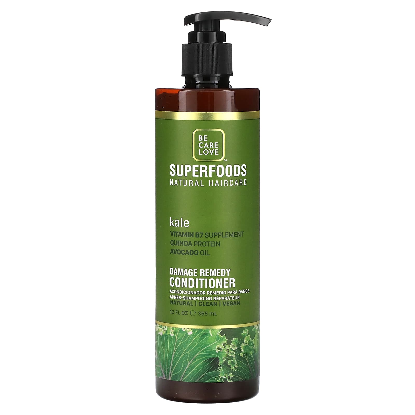 Be Care Love-Superfoods-Natural Haircare-Damage Remedy Conditioner-Kale-12 fl oz (355 ml)