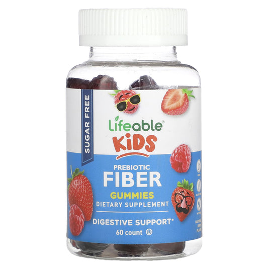 Lifeable-Kids Prebiotic Fiber Gummies-Sugar Free-Natural Berry-60 Gummies