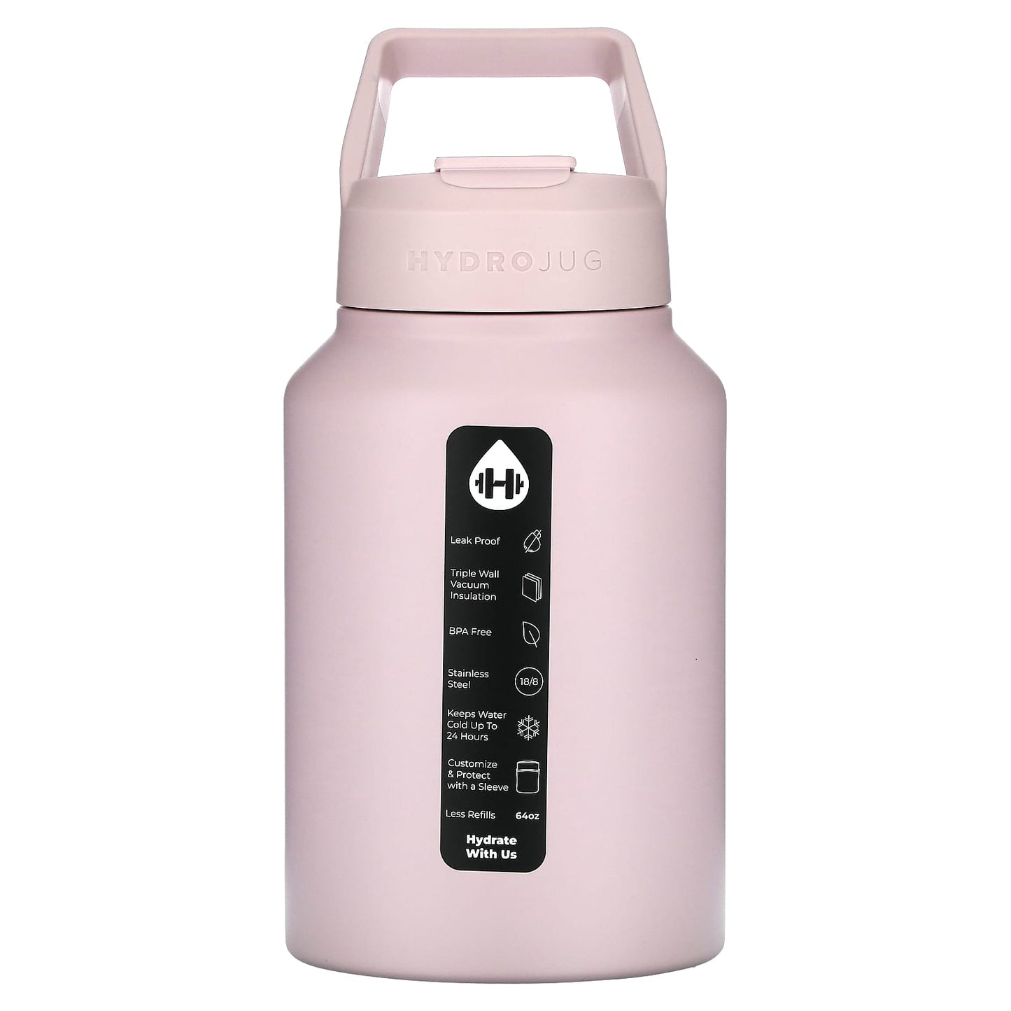 HydroJug, Stainless Steel Jug, Pink Sand, 64 oz