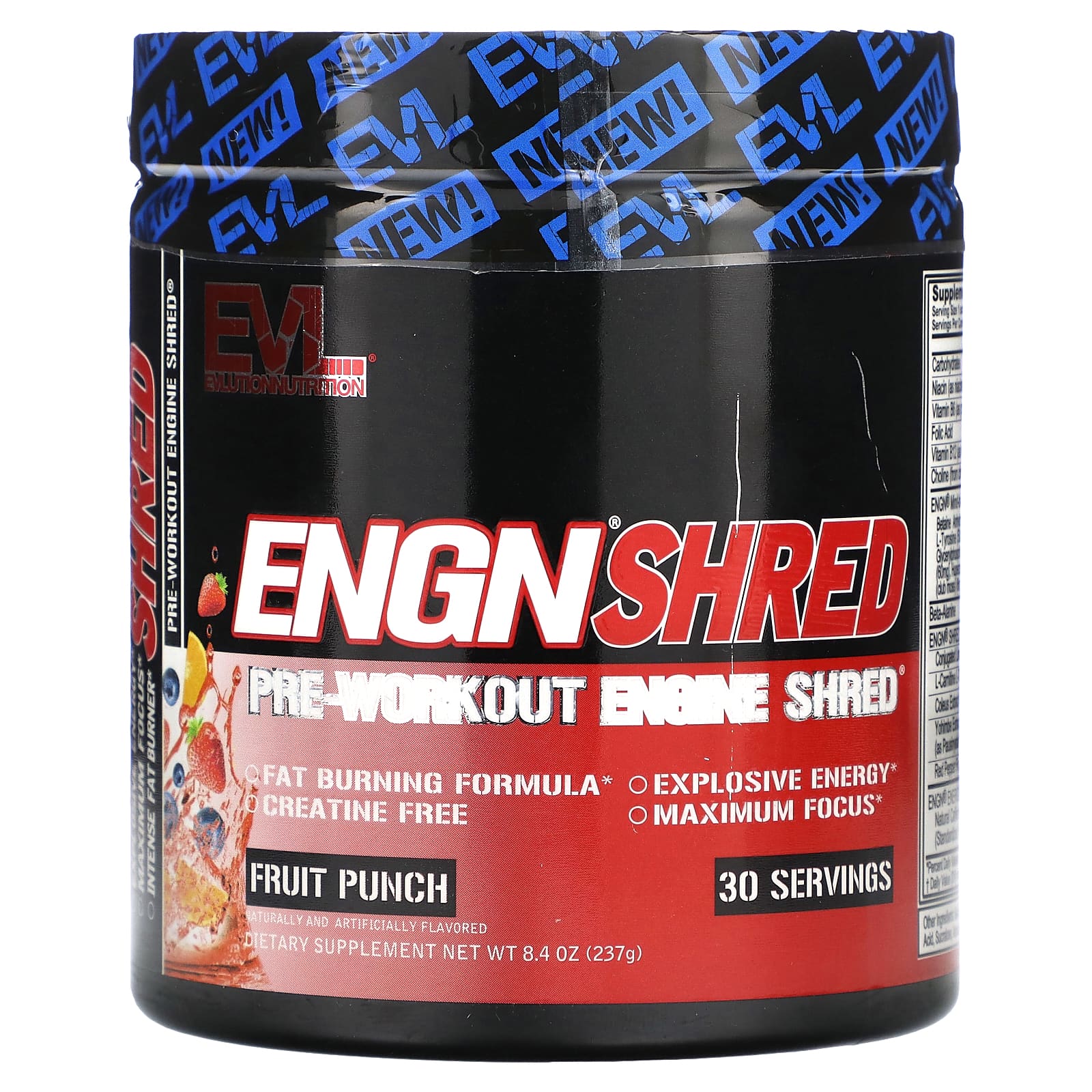 EVLution Nutrition-ENGN Shred-Pre-Workout Engine Shred-Fruit Punch-8.4 oz (237 g)