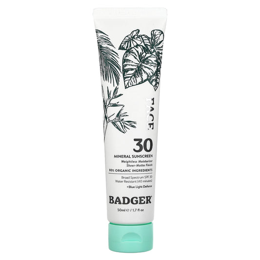 Badger Company-Face Mineral Sunscreen-SPF 30-1.7 fl oz (50 ml)