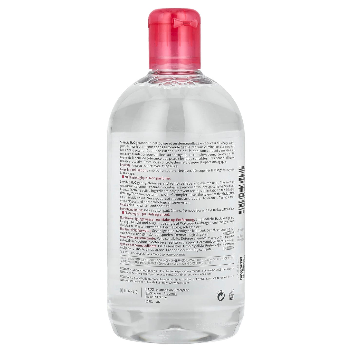 Bioderma, Sensibio H2O, Micellar Water Makeup Remover, 16.7 fl oz (500 ml)