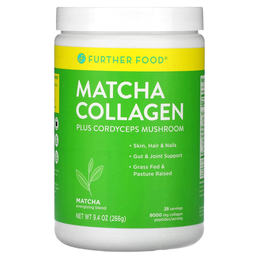 Further Food-Matcha Collagen Plus Cordyceps Mushroom-Matcha-9.4 oz (266 g)