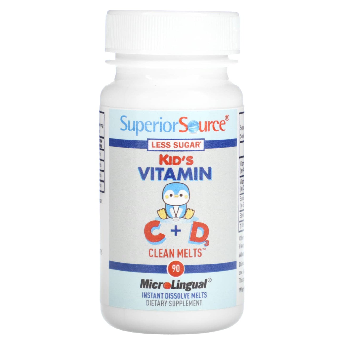 Superior Source, Kid's Vitamin C + D Clean Melts, 90 Instant Dissolve Melts