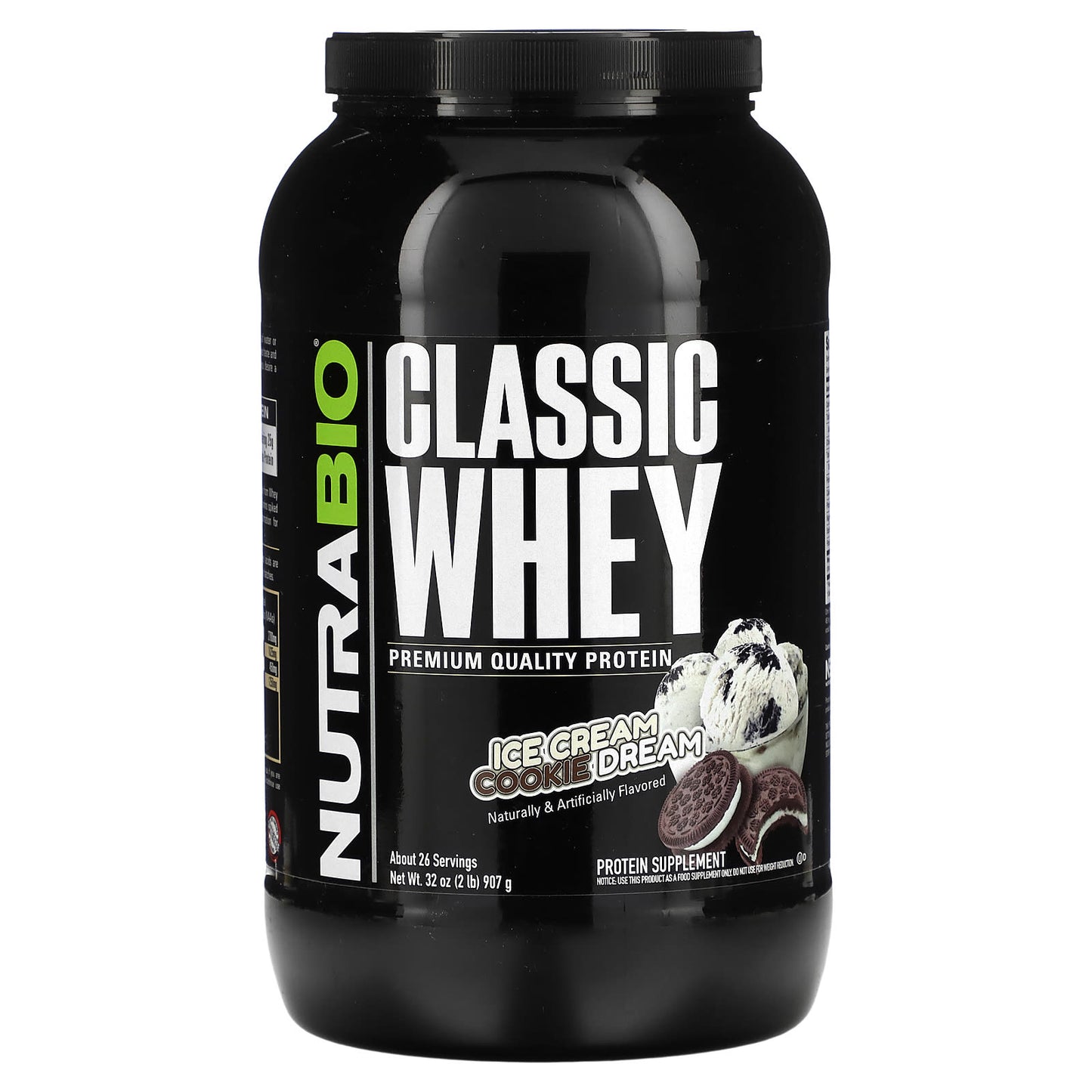 NutraBio-Classic Whey Protein-Ice Cream Cookie Dream-2 lbs  (907 g)