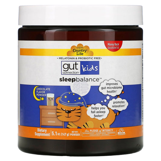 Country Life-Gut Connection Kids-Sleep Balance-Chocolate Flavor Powder-5.1 oz (147 g)