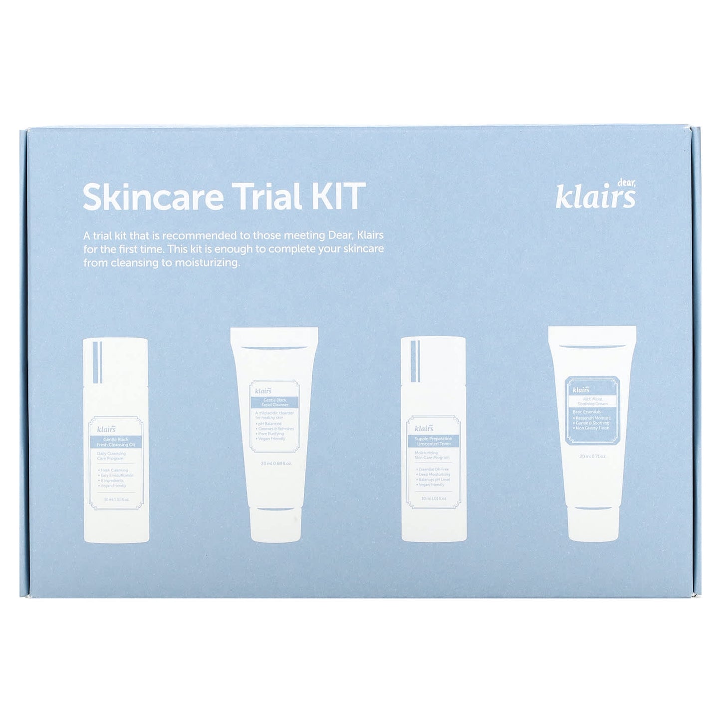 Dear, Klairs, Skincare Trial Kit, 4 Piece Set