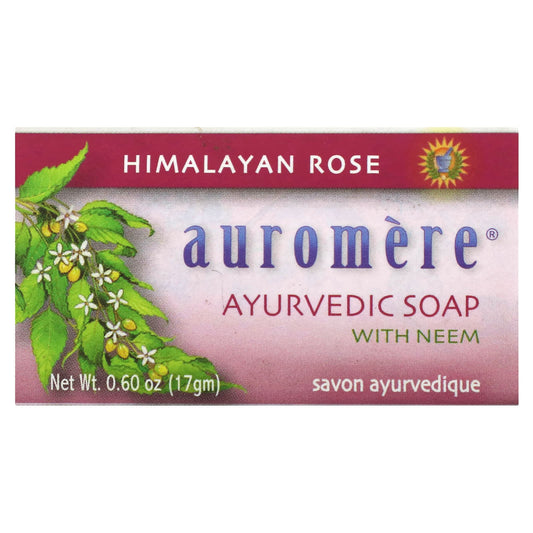 Auromere-Ayurvedic Bar Soap with Neem-Himalayan Rose-0.6 oz (17 g)