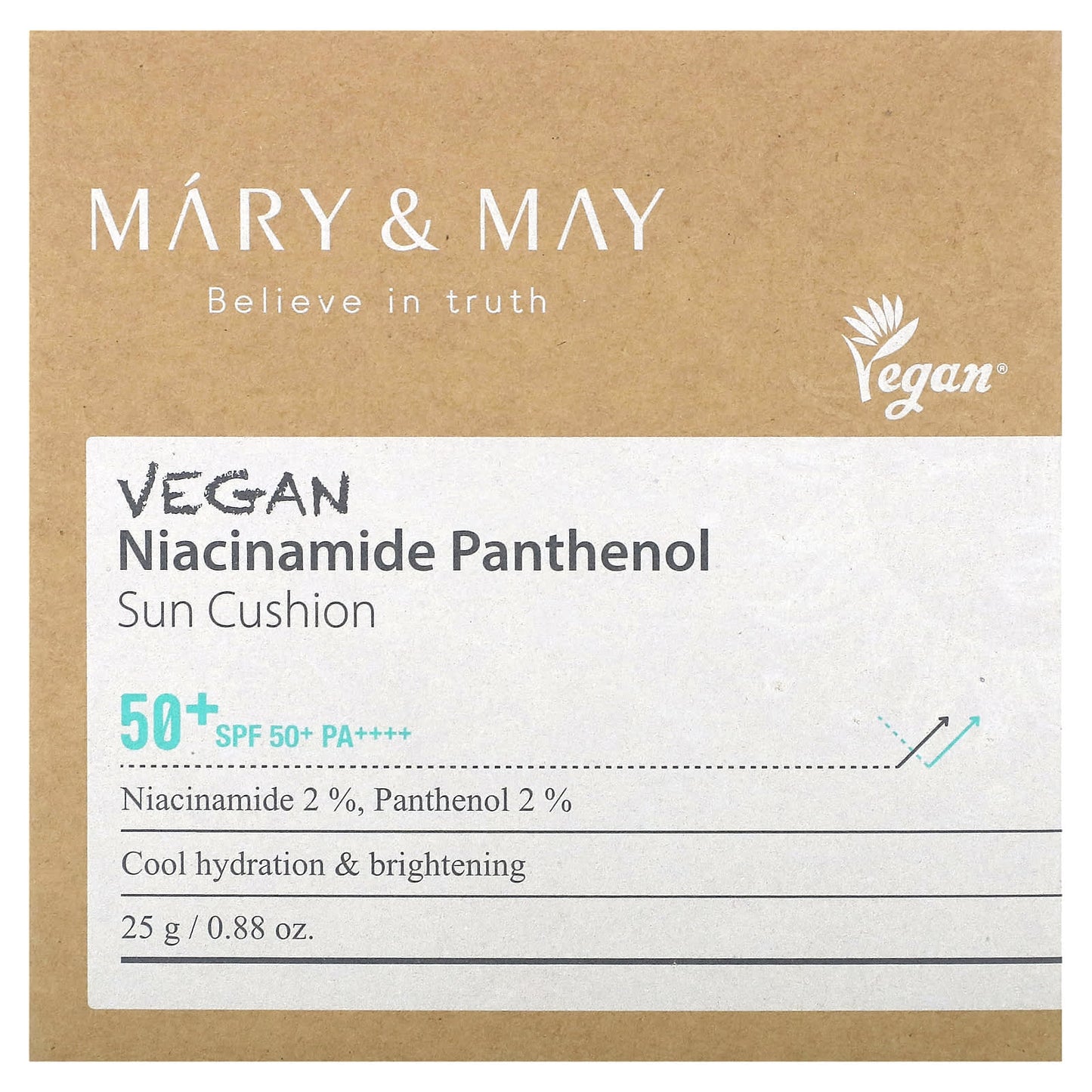 Mary & May, Vegan Niacinamide Panthenol, Sun Cushion, SPF 50+ PA++++, 0.88 oz (25 g)