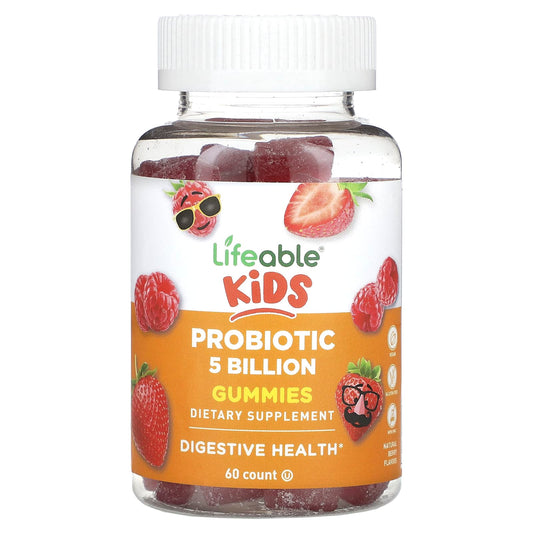 Lifeable-Kids Probiotic Gummies-Natural Berry-5 Billion-60 Gummies