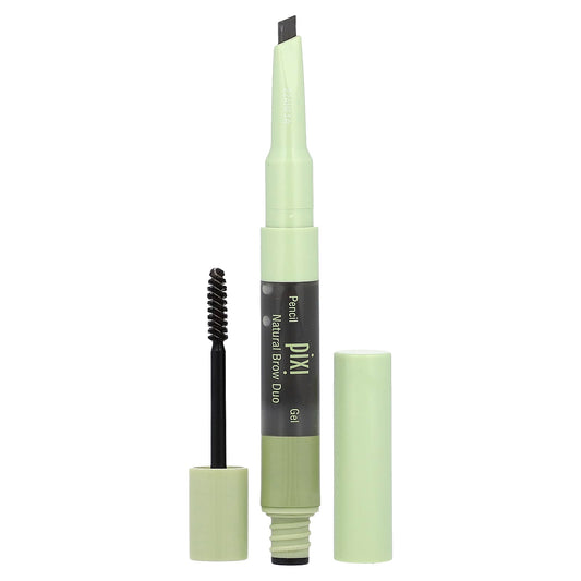 Pixi Beauty-2-In-1 Natural Brow Duo-Brow Pencil & Gel-0634 Soft Black-1 Count