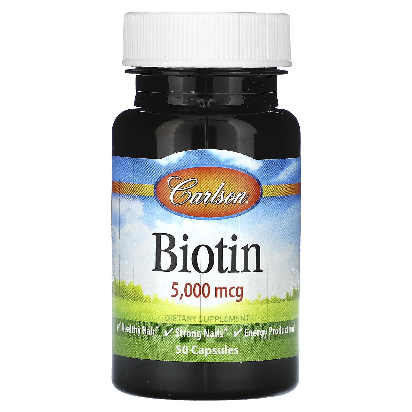 Carlson-Biotin-5,000 mcg-50 Capsules