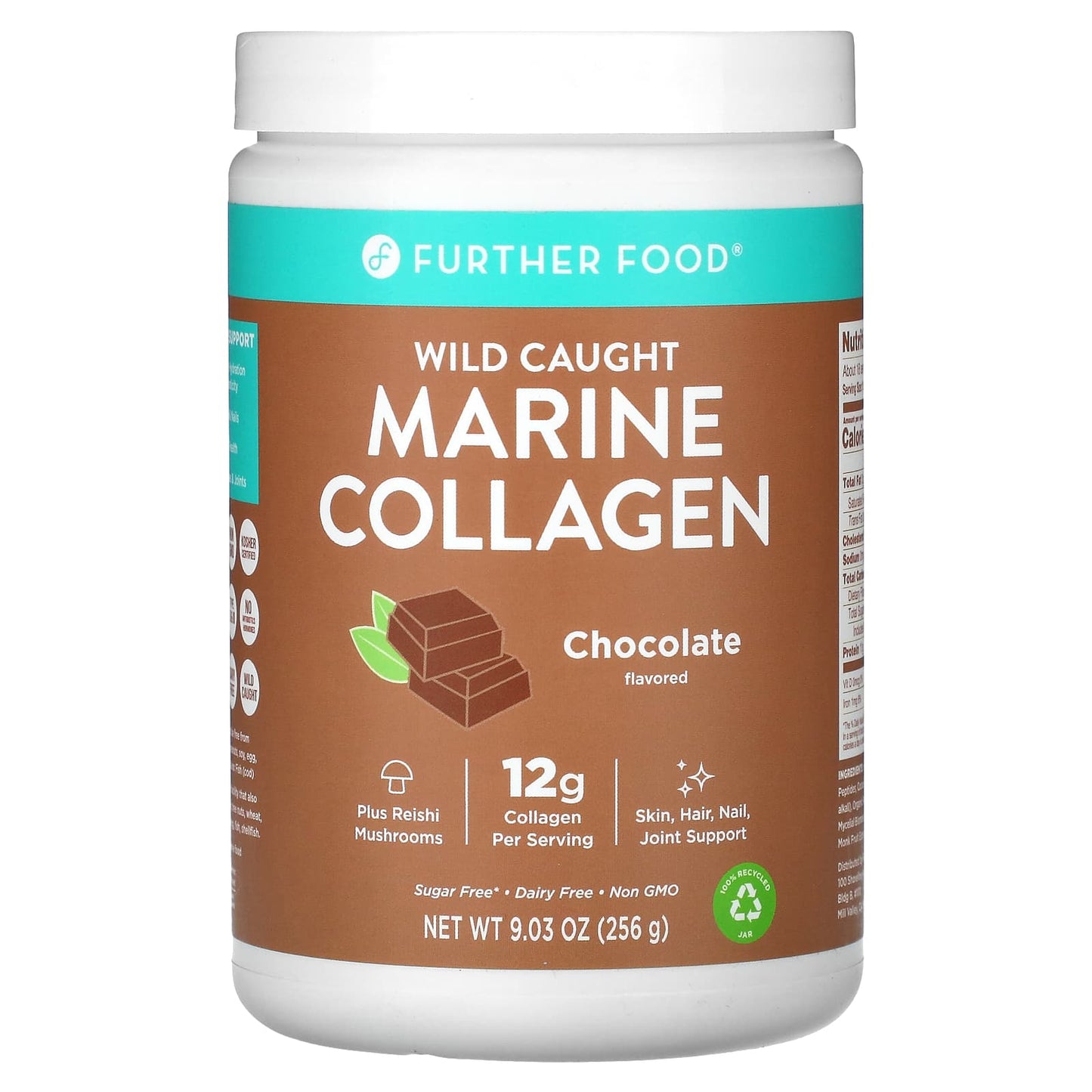 Further Food-Wild Caught Marine Collagen-Chocolate-9.03 oz (256 g)