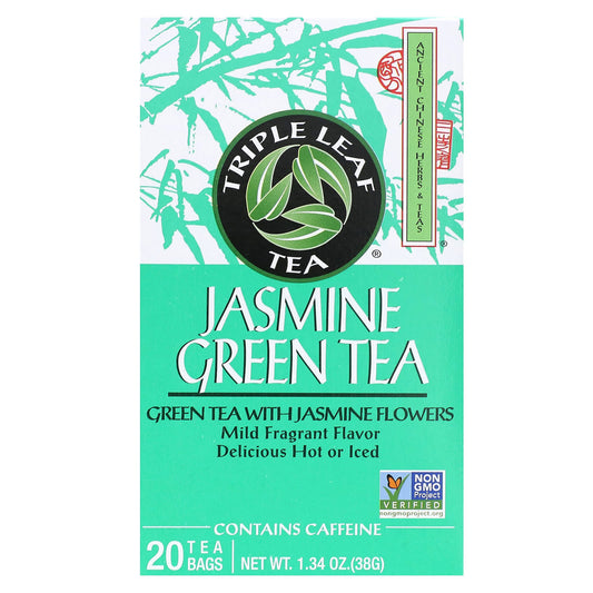 Triple Leaf Tea-Jasmine Green Tea -20 Tea Bags-1.34 oz (38 g)