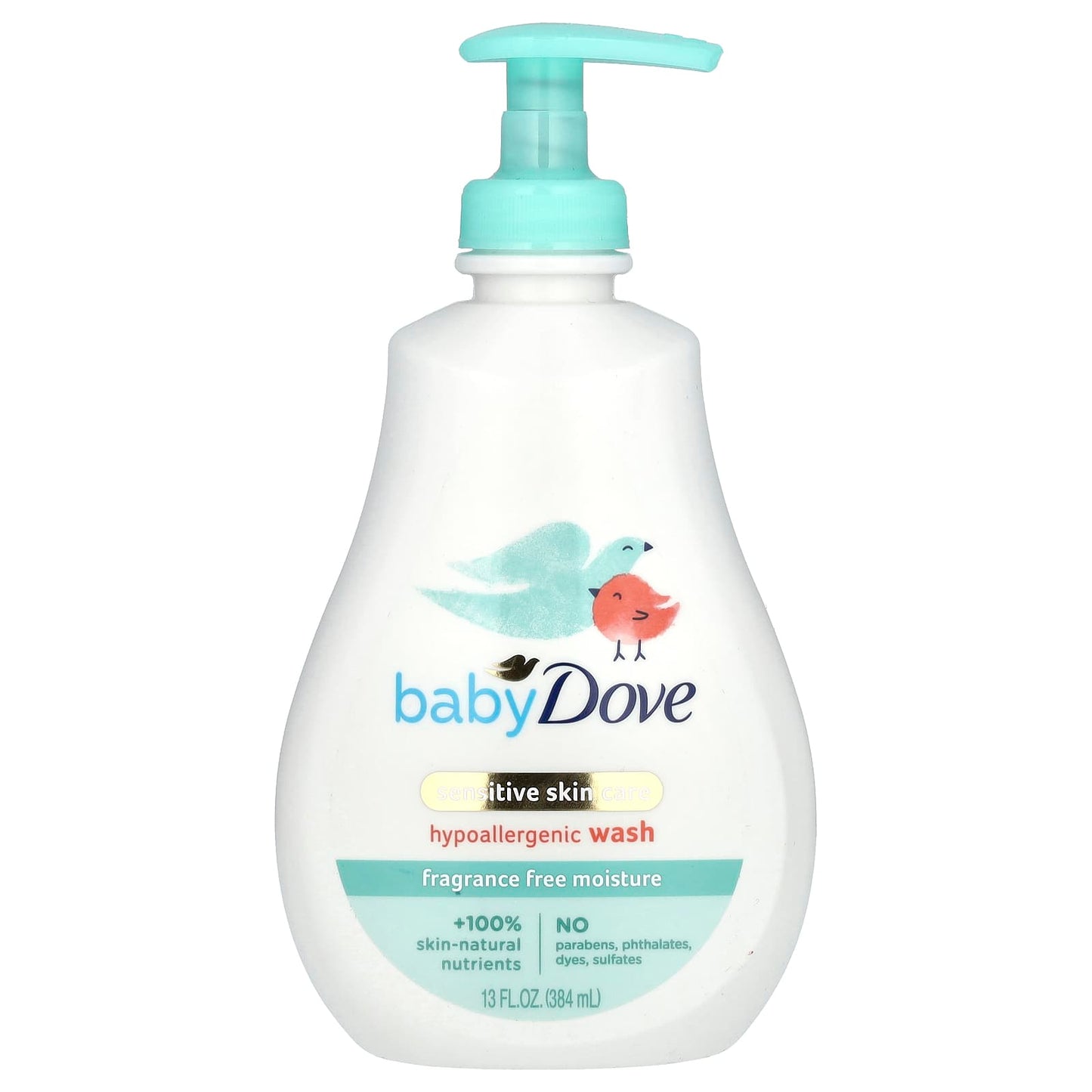 Dove-Baby-Sensitive Skin Care-Hypoallergenic Wash-Fragrance Free-13 fl oz (384 ml)