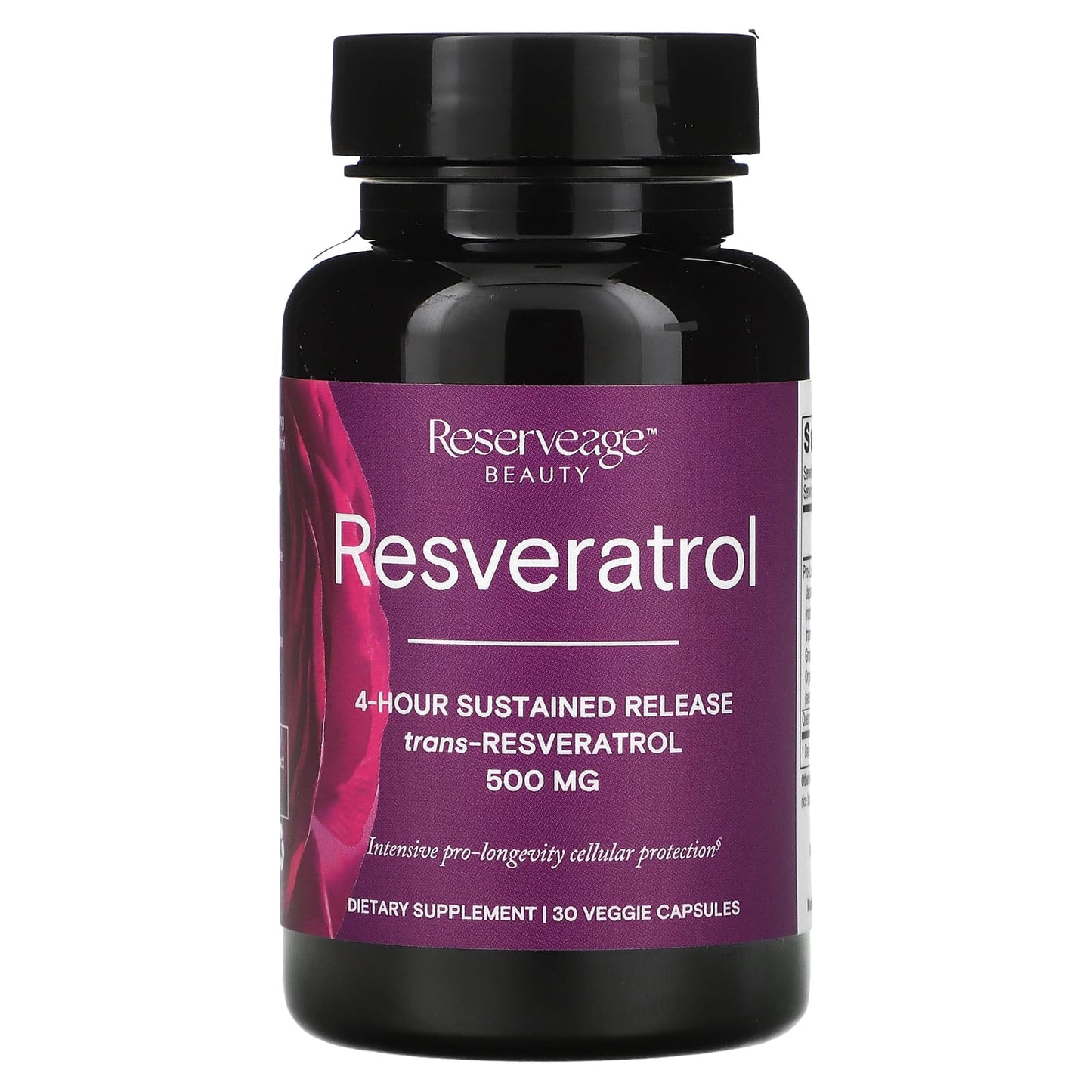 Reserveage Nutrition, Resveratrol, 4-Hour Sustained Release, 500 mg, 30 Veggie Capsules