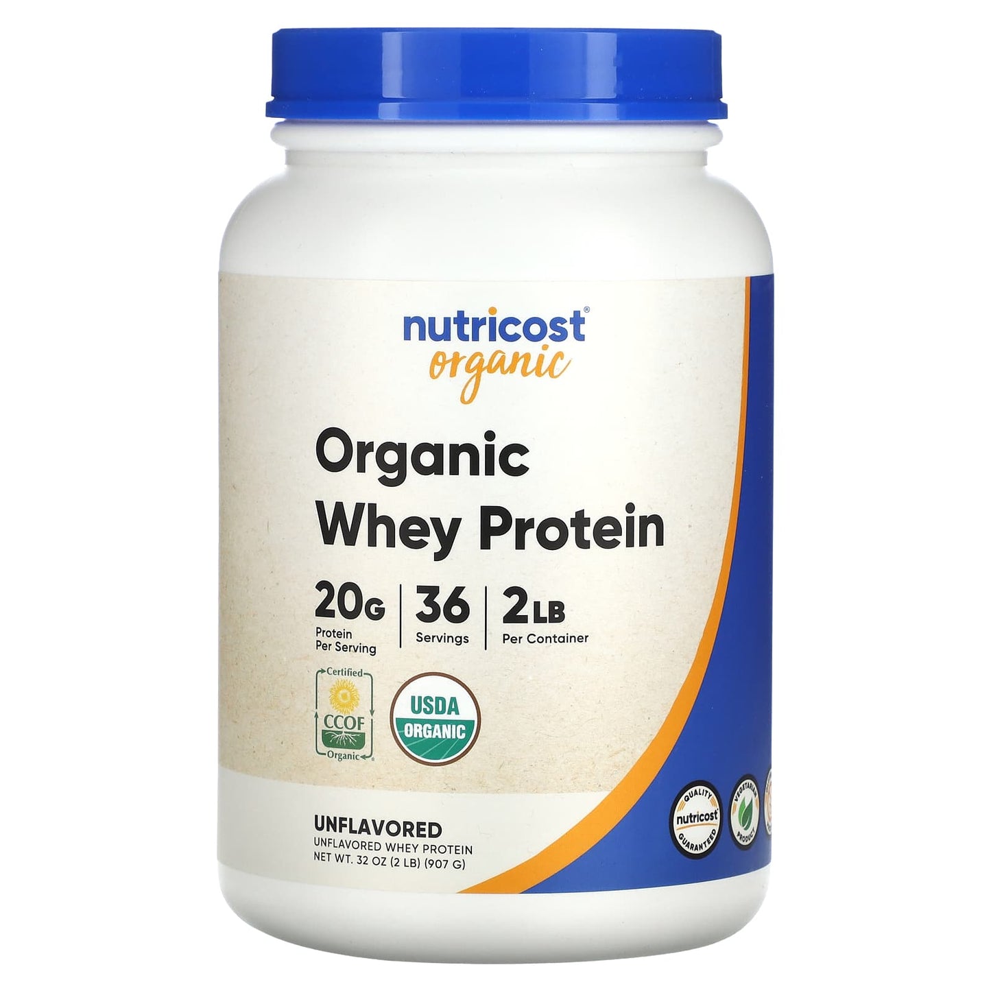 Nutricost-Organic Whey Protein-Unflavored-2 lb (907 g)