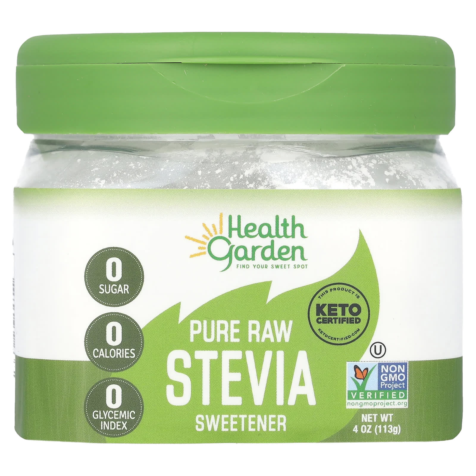 Health Garden-Pure Raw Stevia Sweetener-4 oz (113 g)