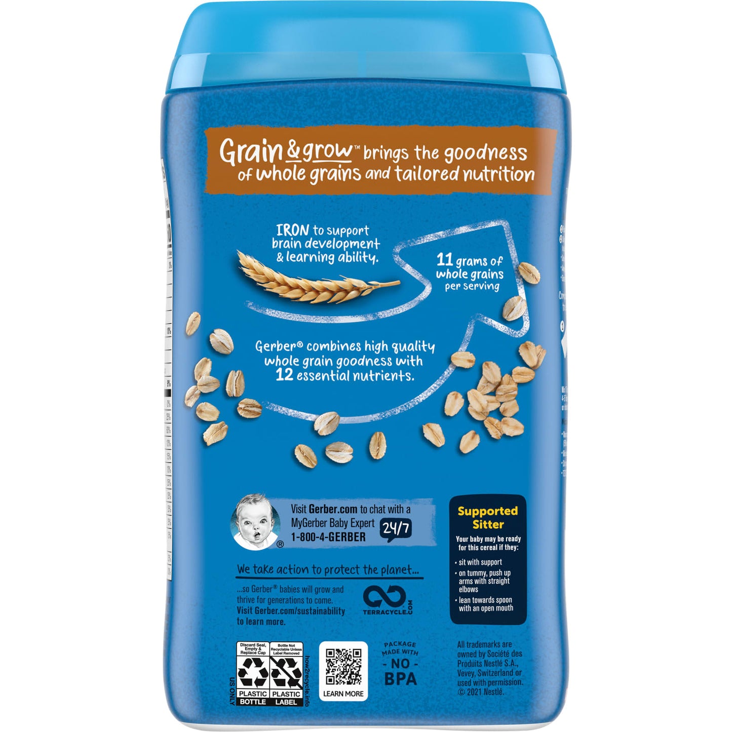 Gerber, Cereal for Baby, Grain & Grow, 1st Foods, Oatmeal, 16 oz ( 454 g)