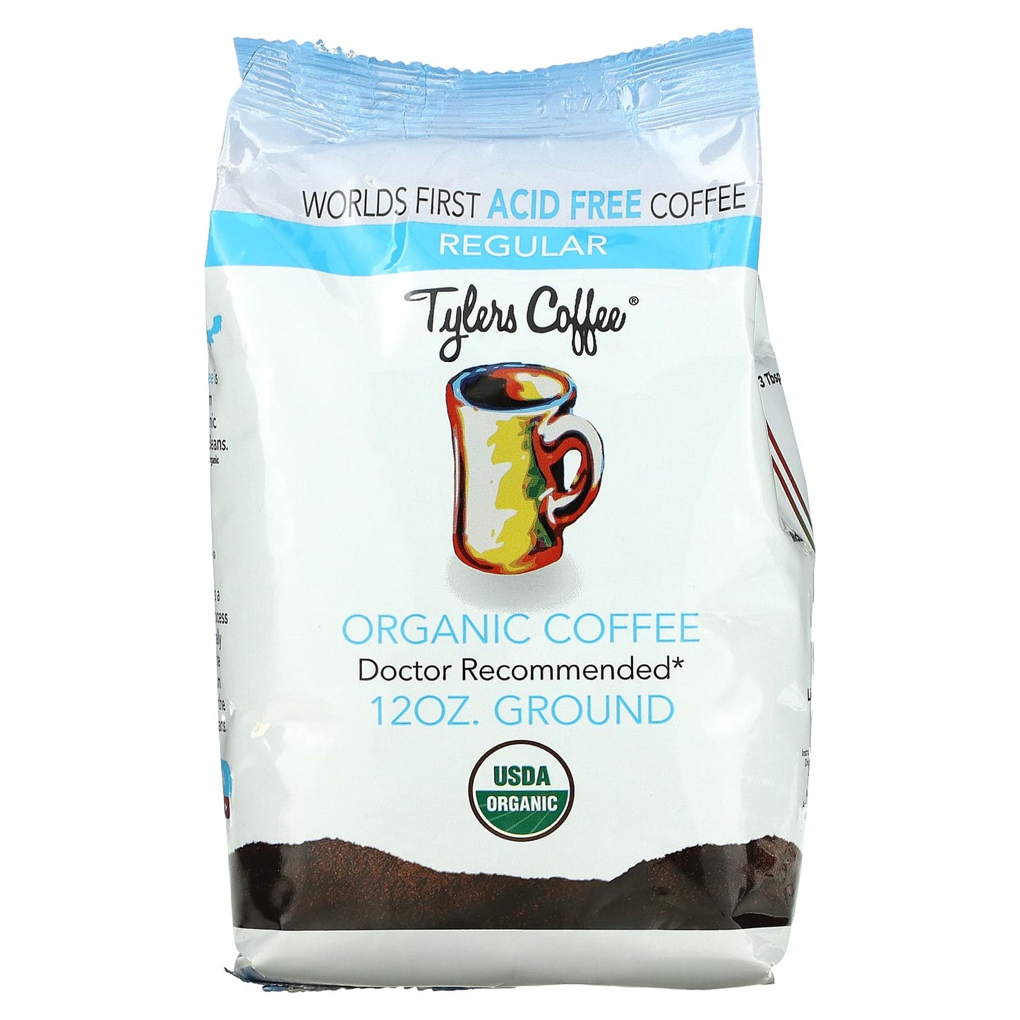 Tylers Coffees-Organic Coffee-Ground-Regular-12 oz