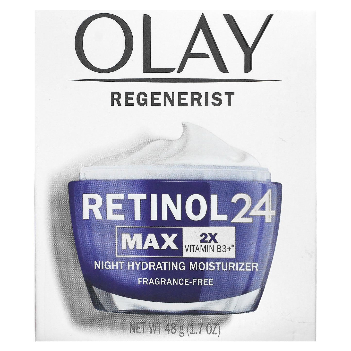 Olay, Regenerist, Retinol 24, Night Hydrating Moisturizer,  Fragrance-Free, 48 oz (1.7 oz)