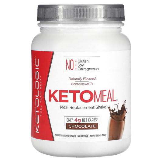 KetoLogic-KetoMeal-Meal Replacement Shake-Chocolate-25.2 oz (714 g)