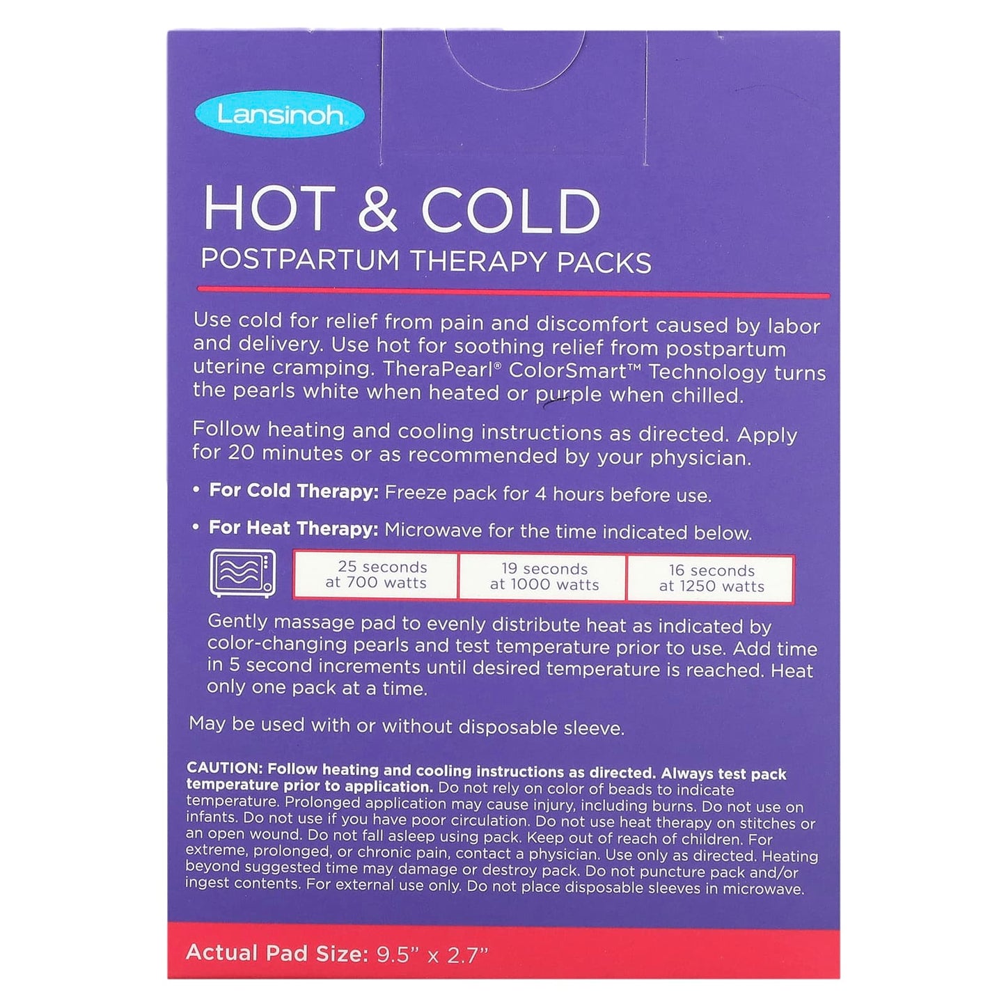 Lansinoh, Hot & Cold Postpartum Therapy Packs, 2 Reusable Packs & 12 Disposable Sleeves