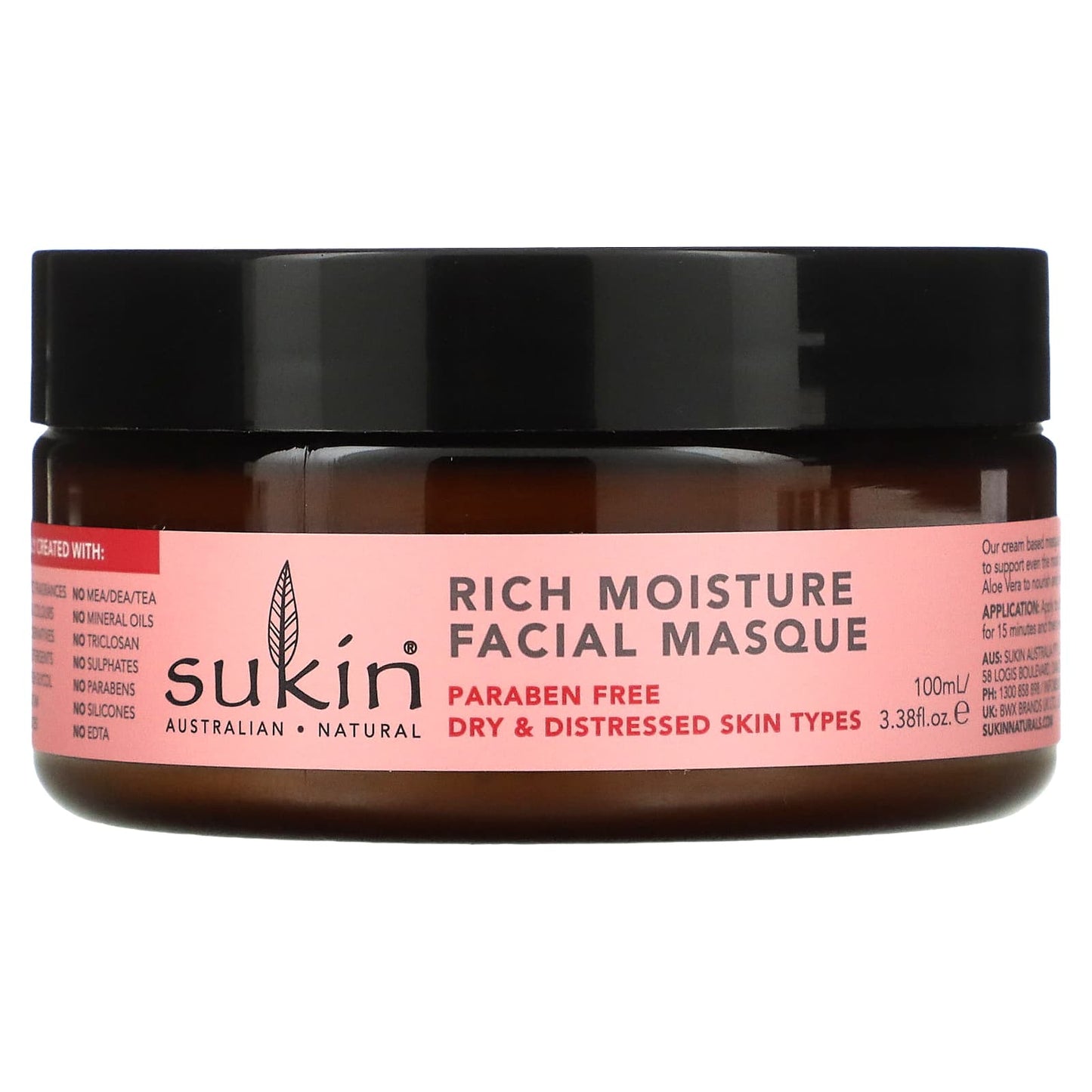 Sukin-Rich Moisture Facial Masque-Rosehip-3.38 fl oz (100 ml)