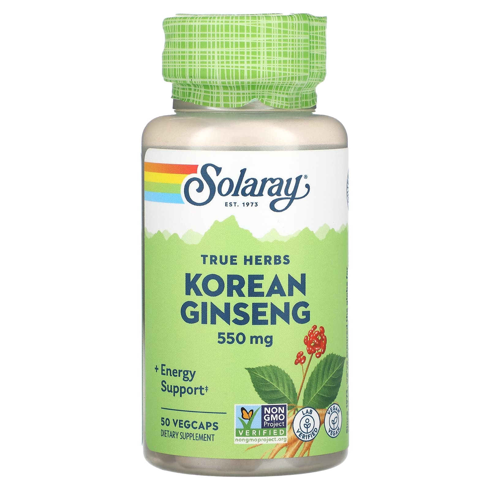 Solaray-True Herbs-Korean Ginseng-550 mg-50 VegCaps